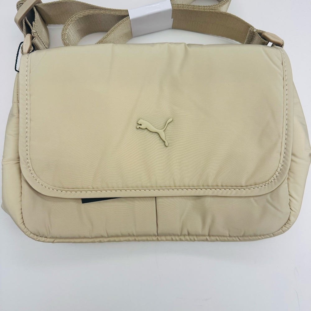 Puma Cream Crossbody Bag with Sporty Flap Design